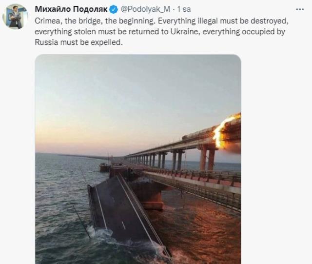 Putin delirecek! Kırım Köprüsü'nün havaya uçurulmasına Ukrayna cephesinden ilk yorum