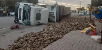 Son dakika gündem: Pancar yüklü TIR devrildi, sürücüsü hayatını kaybetti