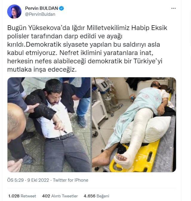 Pervin Buldan, bacağı kırılan HDP'li vekille ilgili paylaşım yaptı! Bakan Soylu'dan yanıt gecikmedi Pervin Buldan, bacağı kırılan HDP'li vekille ilgili paylaşım yaptı! Bakan Soylu'dan yanıt gecikmedi