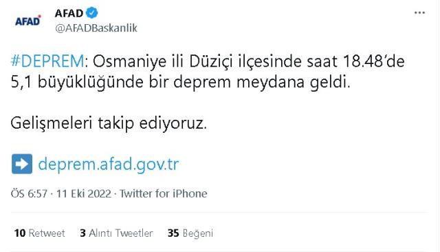 Adana ve Gaziantep'te deprem mi oldu? 11 Ekim Salı 2022 nerede deprem oldu? Depremin merkez üssü neresi, hangi ilçe?