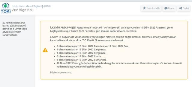 E-Devlet TOKİ arsa başvurusu nasıl yapılır? E-Devlet TOKİ başvuru ekranı!