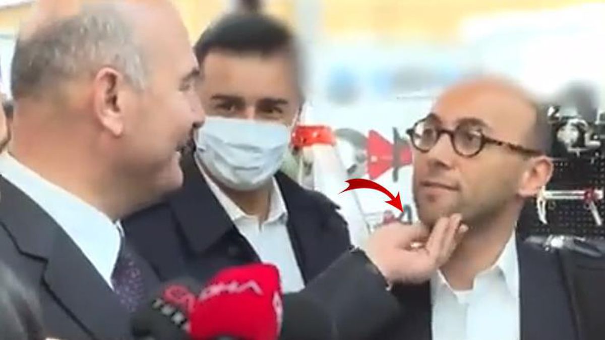 Bakan Soylu, yabancılarla ilgili iddiayı soran muhabirin çenesine dokunup böyle yanıt verdi: Canım benim