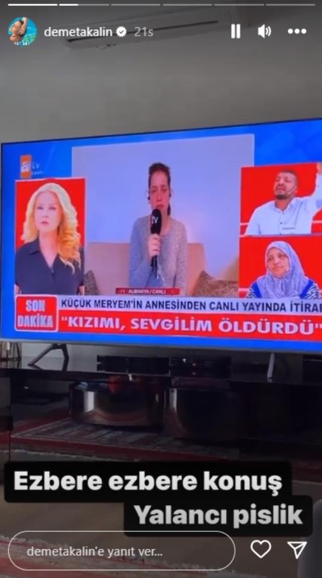 Müge Anlı'daki annenin cinayet itirafını izleyen Demet Akalın, beddua etti