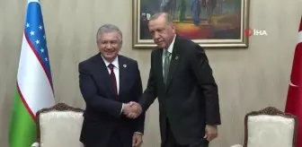 Cumhurbaşkanı Erdoğan, Özbekistanlı mevkidaşı Mirziyoyev ile görüştü