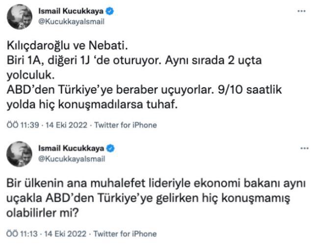 ABD dönüşü büyük tesadüf! Kılıçdaroğlu ile Nebati meğer aynı uçaktaymış