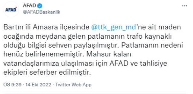 Bartın'da maden ocağında patlama! Can kaybı sayısı 28'e yükseldi Bartın'da maden ocağında patlama! Can kaybı sayısı 28'e yükseldi