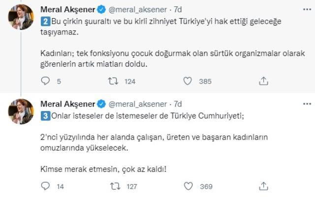 Akşener'den Cumhurbaşkanı Erdoğan'ın 'Kariyeri çocuk yapmak' sözlerine tepki: 20 yılda en utanç verici 27 saniye Akşener'den Cumhurbaşkanı Erdoğan'ın 'Kariyeri çocuk yapmak' sözlerine tepki: 20 yılda en utanç verici 27 saniye