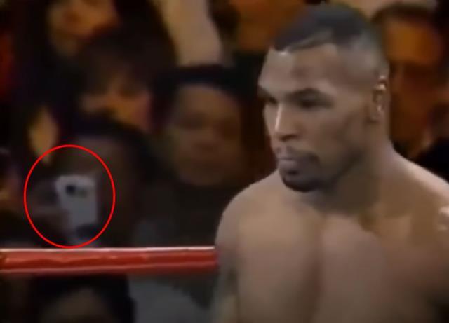 Görüntü 1995 yılından! Seyircinin elindeki cihaz Mike Tyson'ın bile tüylerini ürpertti
