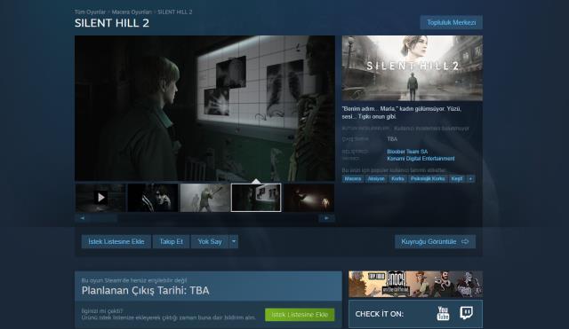 Silent Hill 2, Steam mağazasında yerini aldı