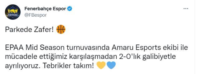 42 sayı fark attı! Fenerbahçe Espor, parkeden galip ayrıldı