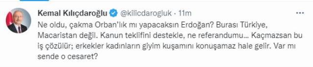 Kılıçdaroğlu'ndan Erdoğan'ın 'Sıkıysa bu işi referanduma götürelim' sözlerine yanıt: Kanun teklifini destekle, ne referandumu
