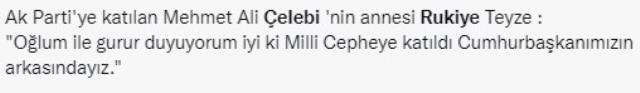 Mehmet Ali Çelebi'nin annesinin oğlu için söyledikleri sosyal medyada infial yarattı