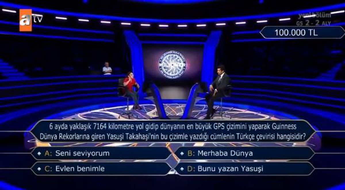 (6 ayda yaklaşık 7164 kilometre yol gidip dünyanın) Kim Milyoner Olmak İster 23 Ekim Soru Cevabı Nedir? Kim Milyoner Olmak İster 100 Bin TL'lik soru!