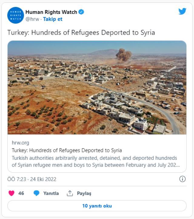 İnsan Hakları Gözlemevi'nden skandal Türkiye raporu: Suriye'nin kuzeyini mülteci çöplüğüne dönüştürmeye çalışıyorlar