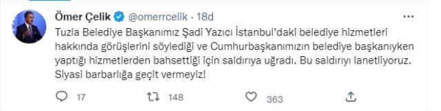 AK Parti'den Tuzla Belediye Başkanı Şadi Yazıcı'ya saldırıya tepki: Lanetliyoruz