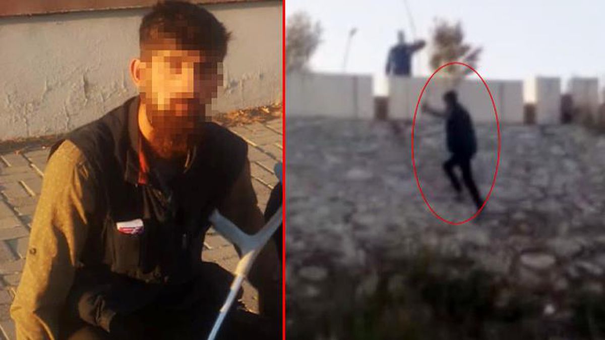 'Sakatım' diyerek dilenen şahıs zabıtayı görünce sulama kanalından koşarak çıktı