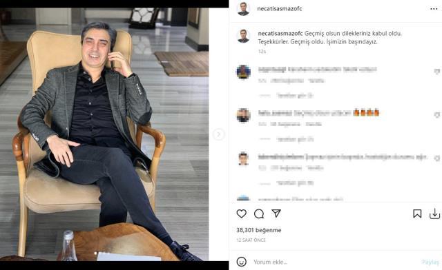 Hastaneden taburcu olan Necati Şaşmaz'dan ilk paylaşım: Teşekkürler, geçmiş oldu