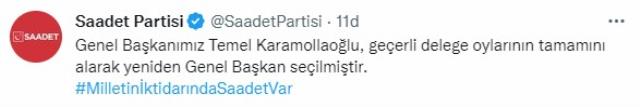 Son Dakika! Saadet Partisi'nde Temel Karamollaoğlu yeniden genel başkan seçildi