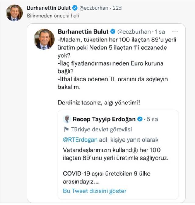 Cumhurbaşkanı Erdoğan, CHP'li milletvekilinin sorduğu soru üzerine yaptığı paylaşımı apar topar sildi
