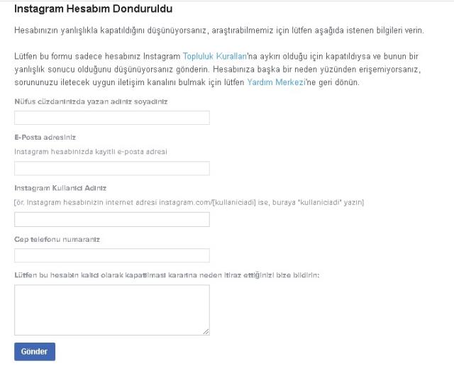 Instagram itiraz formu 2022! İnstagram askıya alınan hesaba itiraz etmek için hangi form doldurulur? İnstagram güncel itiraz formu linki!