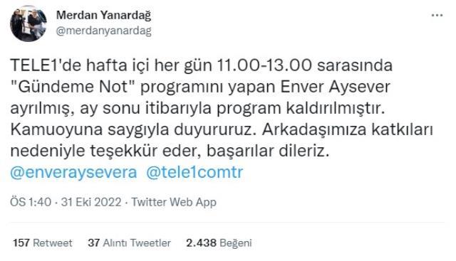 Enver Aysever TELE1'den neden ayrıldı? Enver Aysever kimdir, kaç yaşında? Enver Aysever hayatı ve biyografisi! Enver Aysever TELE1'den neden ayrıldı? Enver Aysever kimdir, kaç yaşında? Enver Aysever hayatı ve biyografisi!