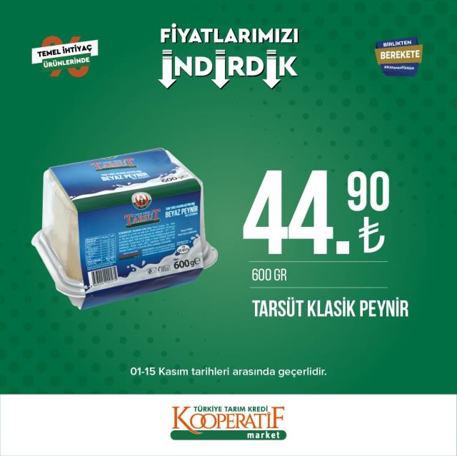 Tarım Kredi marketlerinde yeni indirim kampanyası! İşte fiyatı düşen ürünler
