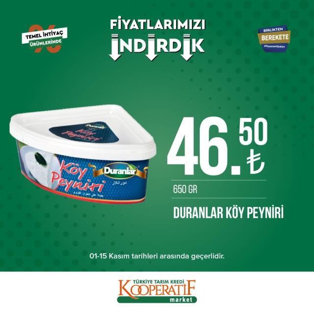 Tarım Kredi marketlerinde yeni indirim kampanyası! İşte fiyatı düşen ürünler