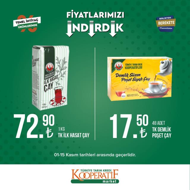 Tarım Kredi marketlerinde yeni indirim kampanyası! İşte fiyatı düşen ürünler