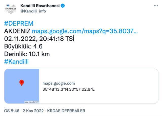Alanya'da kaç büyüklüğünde deprem oldu? Alanya depremi nerede hissedildi?