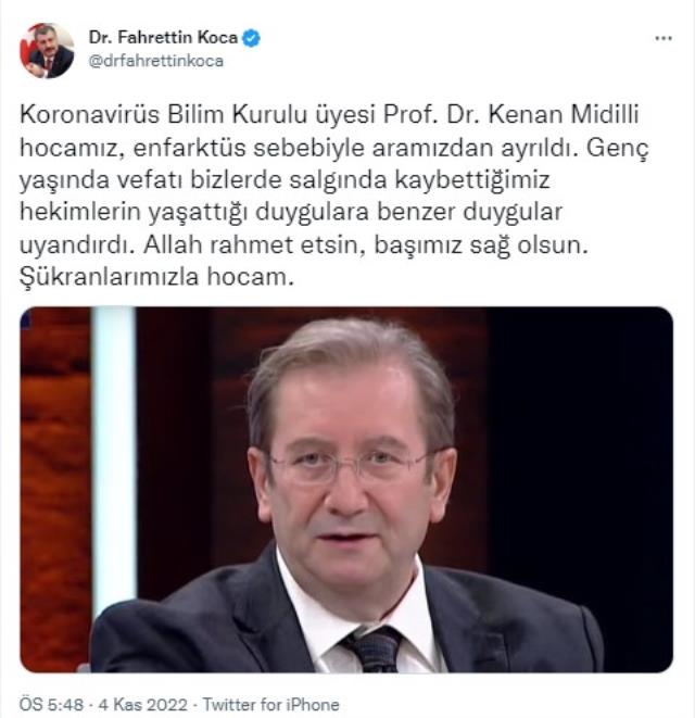 Koronavirüs Bilim Kurulu Üyesi Prof. Dr. Kenan Midilli vefat etti