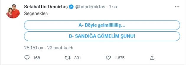 Selahattin Demirtaş'tan 4 soruluk anket