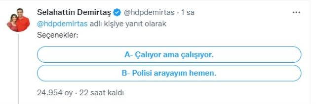Selahattin Demirtaş'tan 4 soruluk anket
