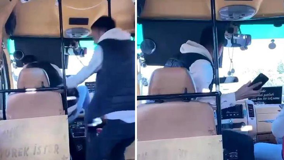 TEM otoyolunda minibüste 'seyir halindeyken şoför değişikliği' kamerada