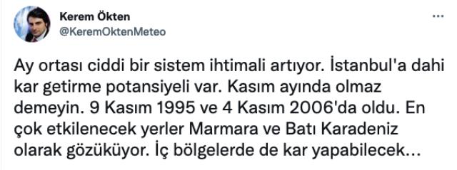 İstanbul için kar uyarısı! Kasım ayı ortasını işaret eden meteorolojik kaynaklar 9 Kasım 1995 ve 4 Kasım 2006'yı hatırlattı