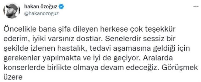 Gökhan Özoğuz, lenfomayla mücadele eden Hakan Özoğuz'la ilgili müjdeyi verdi: Tedavi bitti Gökhan Özoğuz, lenfomayla mücadele eden Hakan Özoğuz'la ilgili müjdeyi verdi: Tedavi bitti