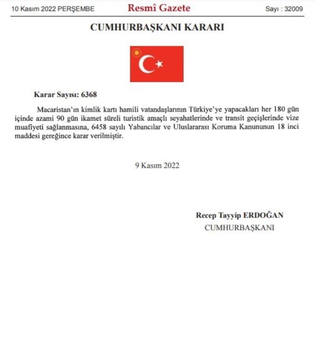 Türkiye'den Macaristan'a vize muafiyeti