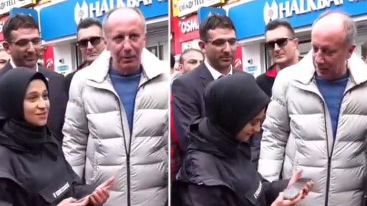 Fotoğraf çektiren genç kızın sorduğu soru Muharrem İnce'yi şok etti