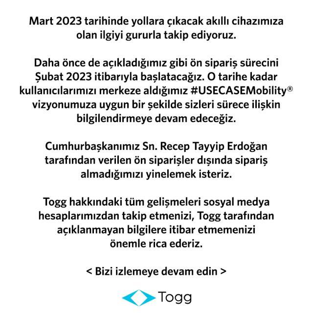 İmamoğlu'ndan TOGG'un 'Erdoğan' açıklaması sonrası olay paylaşım: 100 adet talebimiz oldu