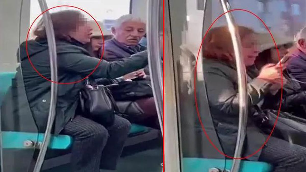 Marmaray'da bir garip çöp kavgası! Tepkilerle başa çıkamayan kadın telefona sarıldı: Buraya Erdoğan gelecek
