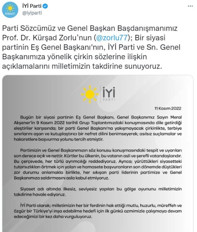 Meral Akşener'e 'Kürt düşmanısın' diyen Pervin Buldan'a İYİ Parti'den yanıt Meral Akşener'e 'Kürt düşmanısın' diyen Pervin Buldan'a İYİ Parti'den yanıt