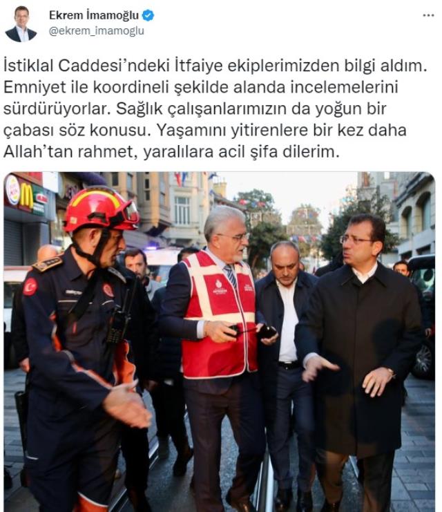İmamoğlu bombalı saldırının yaşandığı İstiklal Caddesi'nde