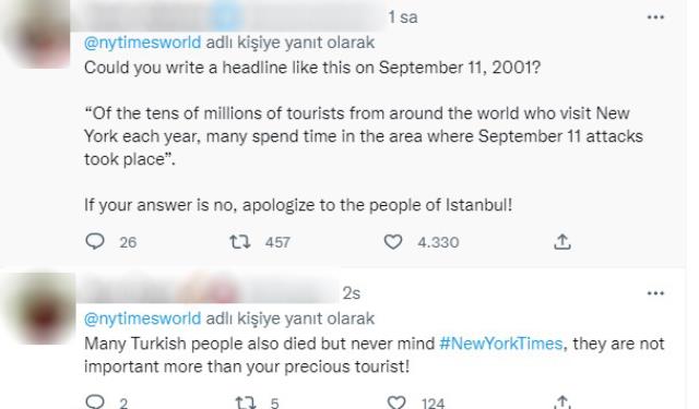 New York Times'ın İstiklal Caddesi'ndeki bombalı saldırının haberini verme şekli tepkilere sebep oldu
