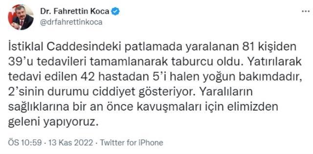 Son Dakika: İstiklal Caddesi'nde bombalı saldırı: 6 ölü, çok sayıda yaralı var Son Dakika: İstiklal Caddesi'nde bombalı saldırı: 6 ölü, çok sayıda yaralı var
