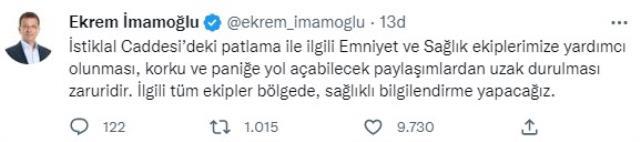 Son Dakika: İstiklal Caddesi'nde patlama meydana geldi: Can kaybı ve yaralılar var Son Dakika: İstiklal Caddesi'nde patlama meydana geldi: Can kaybı ve yaralılar var
