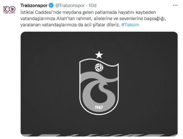 Spor camiasından Taksim'deki bombalı saldırı sonrası geçmiş olsun mesajları