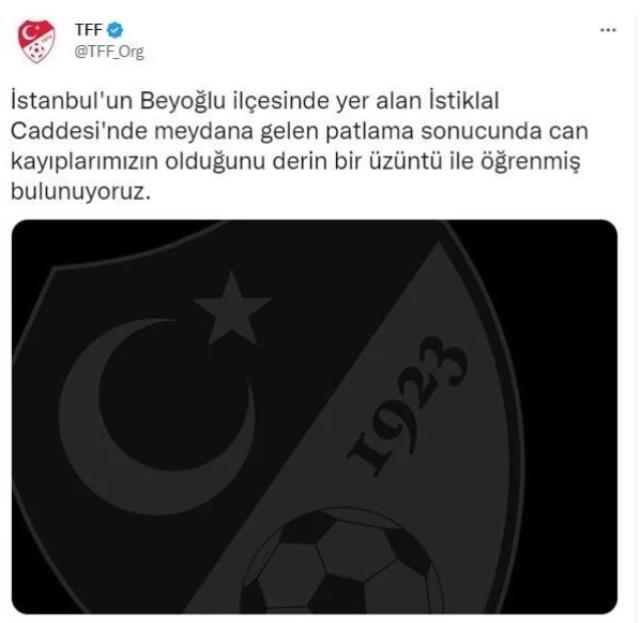 Spor camiasından Taksim'deki bombalı saldırı sonrası geçmiş olsun mesajları