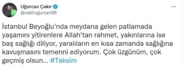 Taksim'deki bombalı saldırı sonrası spor camiası tek yürek! Paylaşımlar art arda geldi