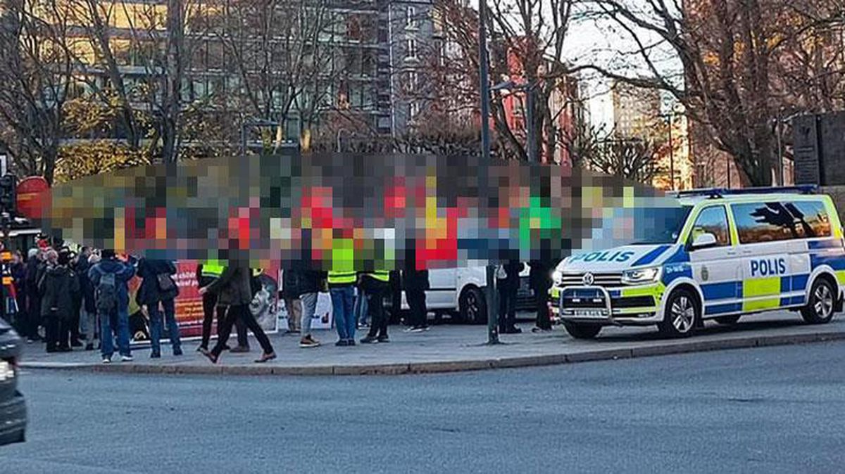 Türkiye'ye terörle mücadele sözü veren İsveç'ten pes dedirten kare! Polisin tavrı daha beter
