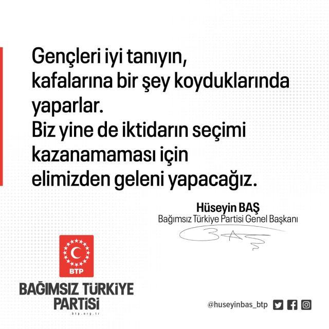 BTP lideri Hüseyin Baş'tan 6'lı masa toplantısı sonrası manidar paylaşım BTP lideri Hüseyin Baş'tan 6'lı masa toplantısı sonrası manidar paylaşım
