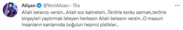 Ünlü isimler Taksim'deki patlamaya sessiz kalmadı! Alişan, beddualar savurdu